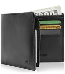 Vegan Faux Leather Bifold Wallets For Men With Flip-Up ID Window RFID Blocking