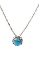 DAVID YURMAN Women's Cabochon Turquoise Chatelaine Pendant Necklace 8mm $350 NEW