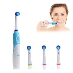 AZDENT Rotating Electric Toothbrush Battery Operated with 4 Brush Heads Oral Hygiene Health Products No Rechargeable Tooth Brush
