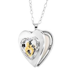 Crystaluxe Mother & Child Locket with Swarovski Crystals 18K Gold-Plated Silver