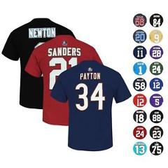 NFL CURRENT & FUTURE HOF'ers & STARS Player Name & # Jersey T Shirt by MAJESTIC