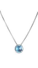 DAVID YURMAN Women's Chatelaine Pendant Necklace w/ 8mm Blue Topaz $350 NEW