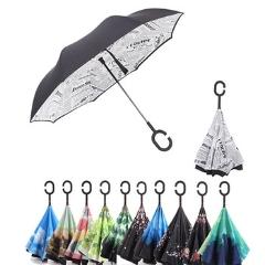 Reverse Umbrella Man Inverted Umbrella Umbrellas C Handle Windproof Women Sun and Rain Anti UV invertido Paraguas Parapluie