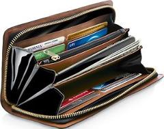 Genuine Leather Wallets For Women's Ladies Clutch Accordion Zipper RFID Blocking