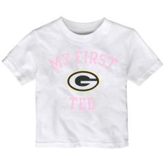 Green Bay Packers Outerstuff NFL Infant White "First Pink 2.0" T-Shirt