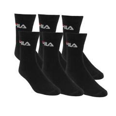 Fila Men's 3-Pack Cushioned Athletic Socks Black 10-13 DBFL