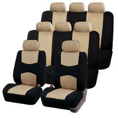 Car Seat Covers for Auto SUV Van Truck 3 Row Beige