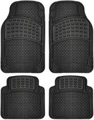 Car Floor Mats For All Weather Rubber 4pc Set Semi Custom Fit Heavy Duty Black