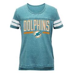 Miami Dolphins Outerstuff NFL Youth Youth Teal Burnout "Big Stack" T-Shirt