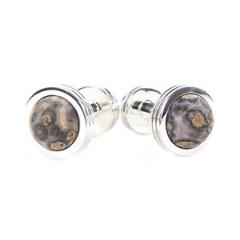 TIFFANY & CO. Sterling Silver Agate Groove Cufflinks $500 NEW