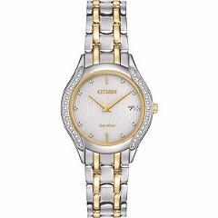 Citizen Eco-Drive Women's GA1064-56A Diamond Accents Two Tone Dress Watch