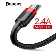 Baseus 2.4A Micro USB Cable Fast Charge USB Data Cable Nylon Sync Cord for Samsung Xiaomi Redmi Note 4 5 Android Microusb Cable