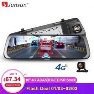 Junsun 4G ADAS Car DVR Camera 10"Android Stream Media Rear View Mirror FHD 1080P WiFi GPS Dash Cam Registrar Video Recorder DVRs