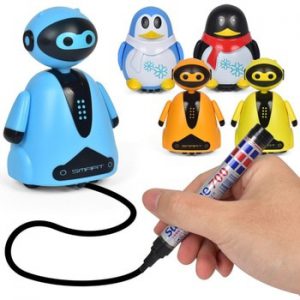 Drawn Line Magic Pet Toy Robot Pen Inductive Penguin Animal Cat Follow Black Track Map Auto Selfie Run Cute Electric Gift fo Kid