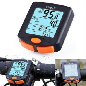 BOGEER Bicycle Computer Wireless Bike Computer Speedometer Digital Odometer Stopwatch Thermometer LCD Backlight Rainproof Black