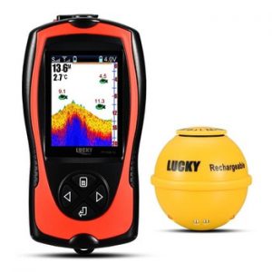 Free Shipping!LUCKY FF1108-1CWLA Rechargeable Wireless Remote Sonar Sensor 45M water depth High Definition LCD fishing finder