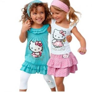 Seartist Baby Girl Clothes Baby Girls Hello Kitty Dress Children 3Pcs Sets Headband+Dress+Pants Girl's Clothing Set Dresses C13