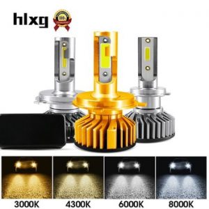 HLXG Mini Canbus H4 H7 LED Car Headlight Kit 50W 10000LM/Set H1 H11 9005 HB3 9006 HB4 H8 4300K 6000K 8000K Bulb Car Accessories