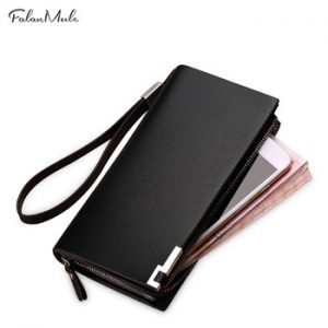 Falan Mule Business Wallet Men Purse Brand Men Wallets Long Designer Elegant Clutch Genuine Leather Male Coin Pocket 1225-65