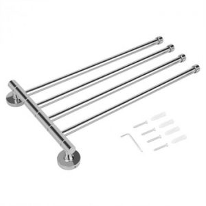 14.17" Anti-rust Stainless Stainless Steel Rotating Towel Rack Bath Rail Hanger Towel Holder 4 Swivel Bars Bathroom Wall Mounted