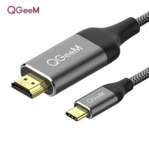 QGeeM USB C to HDMI 4K Cable adapter Thunderbolt 3 Compatible for huawei mate 20 macBook pro 2018 ipad pro galaxy S9 HDMI USB-C