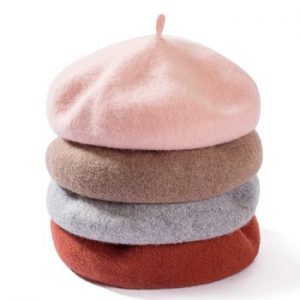 Lady spring Winter Berets Hat Painter style hat Women Wool Vintage Berets Solid Color Caps Female Bonnet Warm Walking Cap