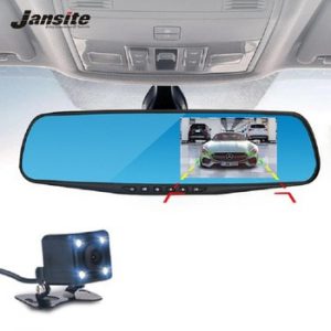 Jansite Car Camera Rearview Mirror Car Dvr Dual Lens Dash Cam Recorder Video Registrator Camcorder FHD 1080p Night Vision DVRs