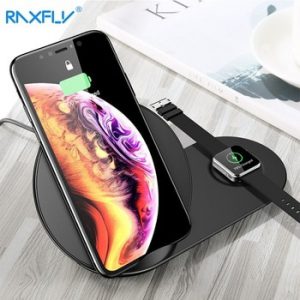 2 IN 1 QI Wireless Charger RAXFLY Wireless Charger For iPhone XS MAX XR X 8 Plus For Apple Watch 1 2 3 4 Samsung S8 S9 Note 8 9