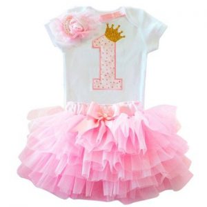 Cotton Baby Girls Clothes 1 Year 1st Birthday Dress Party Dresses For Girl Toddler Kids Baptism Gown Tutu Outfits with Headband