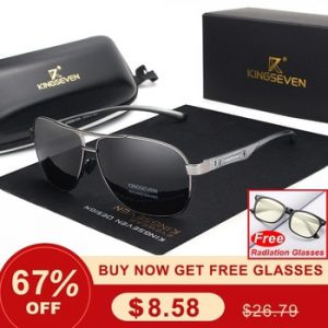 KINGSEVEN 2019 Brand Men Aluminum Sunglasses HD Polarized UV400 Mirror Male Sun Glasses Women For Men Oculos de sol