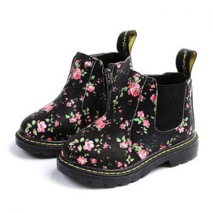 COZULMA Kids Ankle Boots Girls Boys Floral Flower Print Chelsea Boots Girls Autumn Martin Boots Children Winter Shoes size 21-36