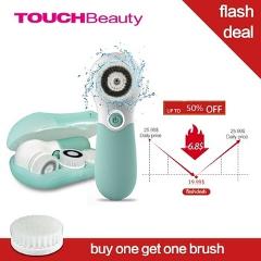 TOUCHBeauty Waterproof Facial Brush Deep Cleansing Set with 3 Different Spin Brush Head