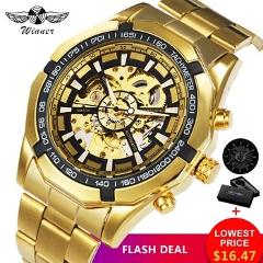 Winner Watch Men Skeleton Automatic Mechanical Watch Gold Skeleton Vintage Man Watch Mens FORSINING Watch Top Brand Luxury