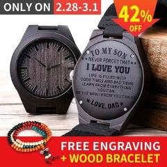 Wood Engraving Men Watch Family Gifts Personalized Watches Special Groomsmen Present a Great Gift for Men Drop Shipping