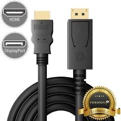 6FT Display Port DisplayPort DP to HDMI Cable Adapter Gold Plated [UL Listed]