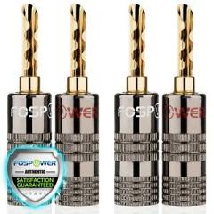 4x Dual Screw 24K Gold Plated Speaker Wire BTA TYPE Banana Plugs Jack Connectors