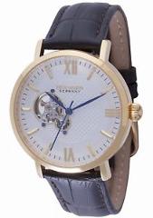 Rudiger Men's R3500-02-001 Stuttgart Automatic Gold IP Brown Leather Wristwatch