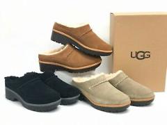 UGG Australia Lynwood Clog 1098749 Chestnut Black Antilope Shoes Suede Shearling