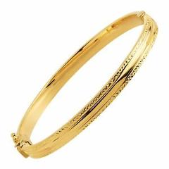 Eternity Gold Diamond-Cut Bangle Bracelet in 14K Gold