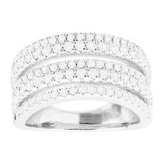 IGI Certified 1 ct Diamond Multi-Band Anniversary Ring in 10K White Gold