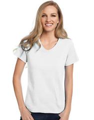 Hanes Relaxed Fit V-neck T-Shirt ComfortSoft Women's Tops Tagless Cotton Short