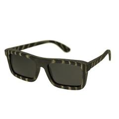 Spectrum Ward Wood Sunglasses w/ Polarized Lenses - Black Stripe/Black