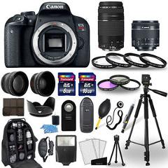 Canon EOS Rebel T7i Camera + 18-55mm stm + 75-300mm + 30 Piece Accessory Bundle