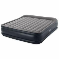 Intex Deluxe Pillow Rest Inflatable Air Mattress Bed with Built In Pump