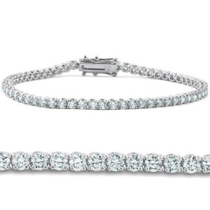 H/VS 4 Ct Diamond 7" Tennis Bracelet 18k White Gold Lab Grown Eco Friendly