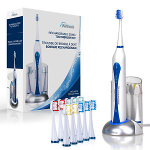 Wellness Oral Care Ultra Sonic Rechargeable Toothbrush with 10 Brush Heads