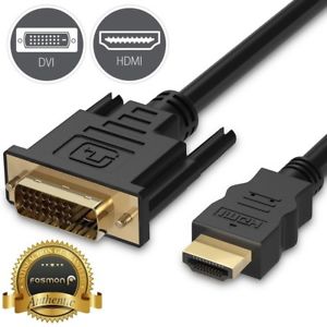 Fosmon 6FT HDMI to DVI D 24+1 Male Gold Adapter Cable HDTV LED LCD Cord Plug