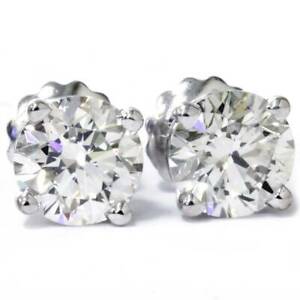 VS 2 cttw Round Diamond Studs With Screw Backs Enhanced