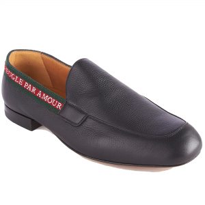 Gucci Men's Leather L'Aveugle Par Amour Loafers Black Shoes
