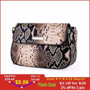 FUNMARDI Small Crossbody Bag For Women Fashion Snake PU Leather Shoulder Bag Female Chain Messenger Bag Women Brand Bag WLHB1790